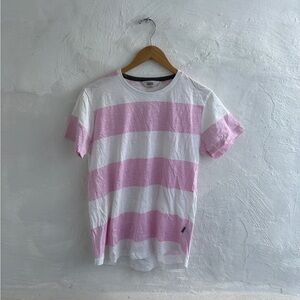 Men’s medium pink & white striped tshirt
